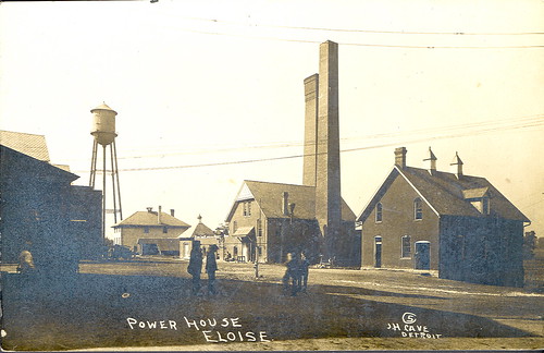 Eloise MI Powerhouse for Eloise Insane Asylum & Poorhouse, Farm & Hospital 1912 RPPC Photographer JH Cave