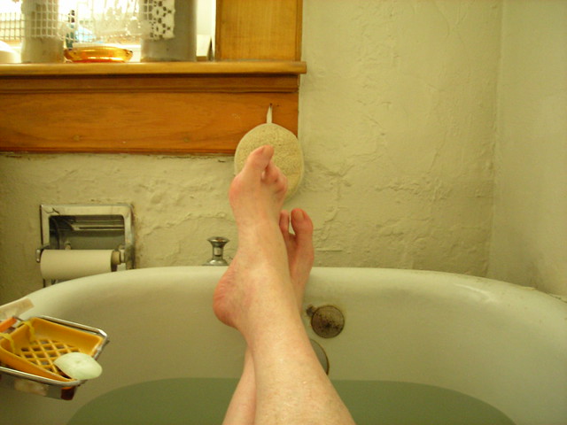 feet on tub