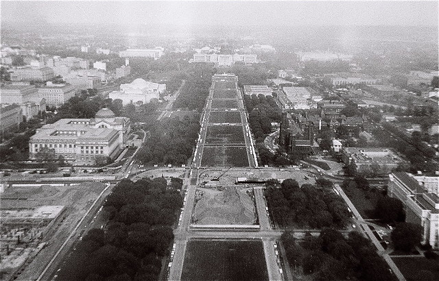 Capitol and National Mall from top of Washington Monument, 1960