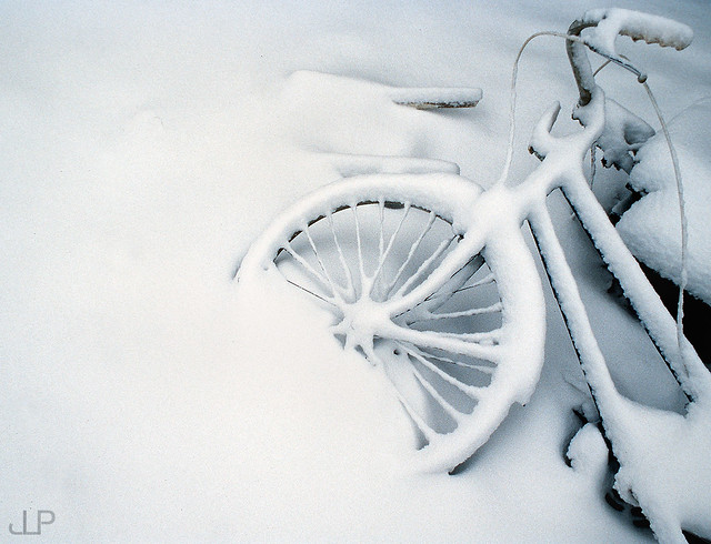 Snowy bike
