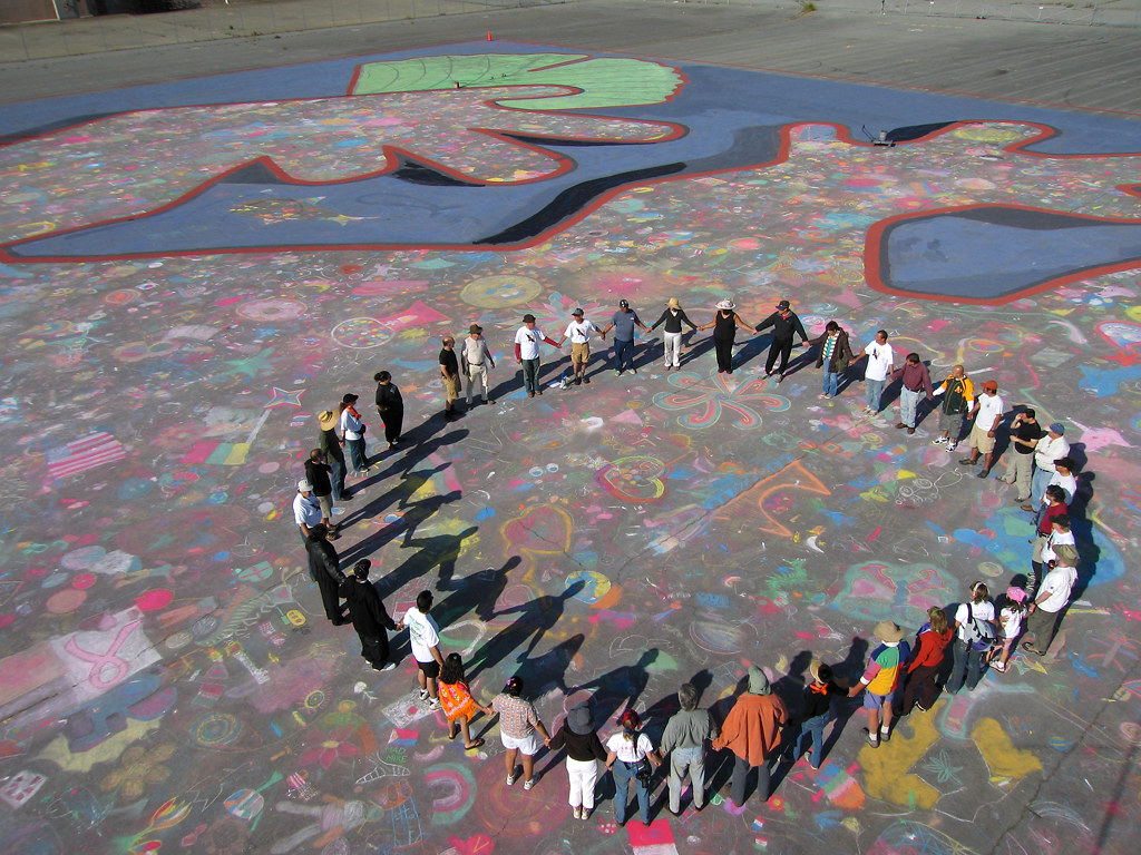 Kids' Chalk Art Project, final day's opening ceremony by Michael Layefsky