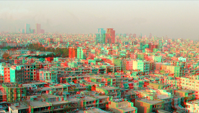 Tehran,North East view_Anaglyph 3D (You need Red/Cyan glasses) آناگلیف