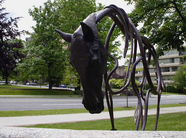 The Long Ascent - a metal horse sculpture 004