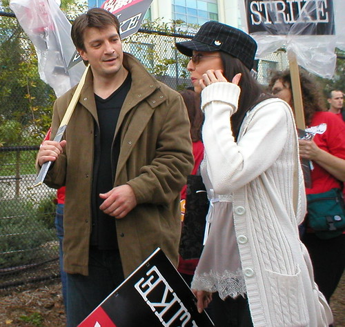 Nathan Fillion and Juliet Landau at Writers Strike 2007 | by buttnlady