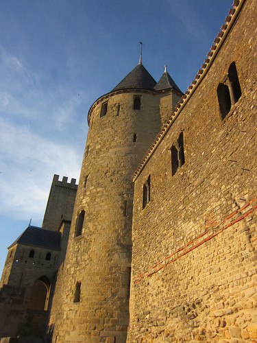 sunset tower wall walls carcassonne lacité