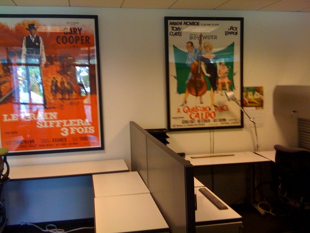 Some of the giant vintage movie posters in the office