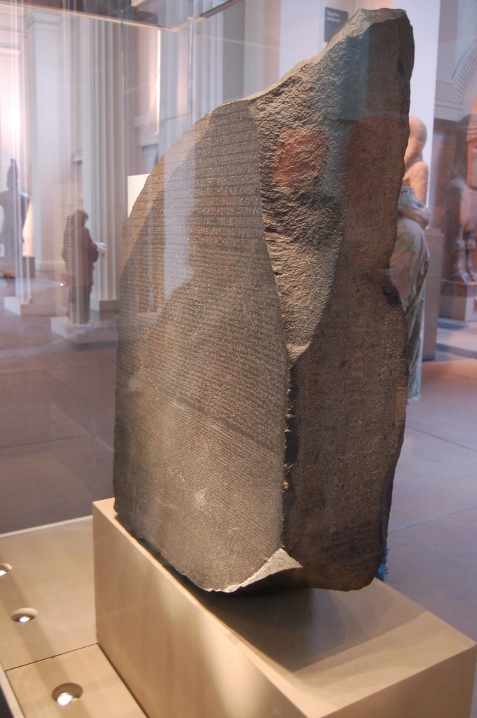 London's British Museum Ancient Stele Replica Rosetta Stone Wall Sculpture 