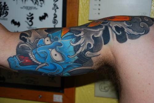 Tattoo Half Sleeve - underneath - Blue Hanya Mask