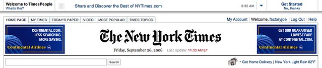 The New York Times Header