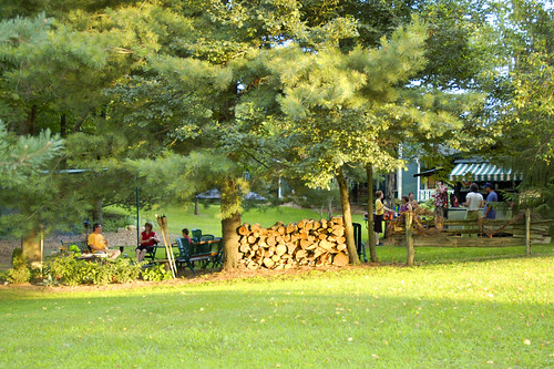 wood trees sunset party summer green yard d50 outdoors steve jardin vert arbres québec annie fête été extérieur mystic bois cour estrie cantonsdelest jacquesm bûches soleilcouchant noëldescampeurs genevièvea