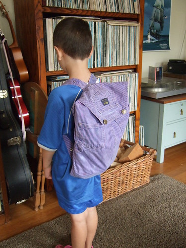 Side view of backpack | I used some much-loved (dyed) train … | Flickr