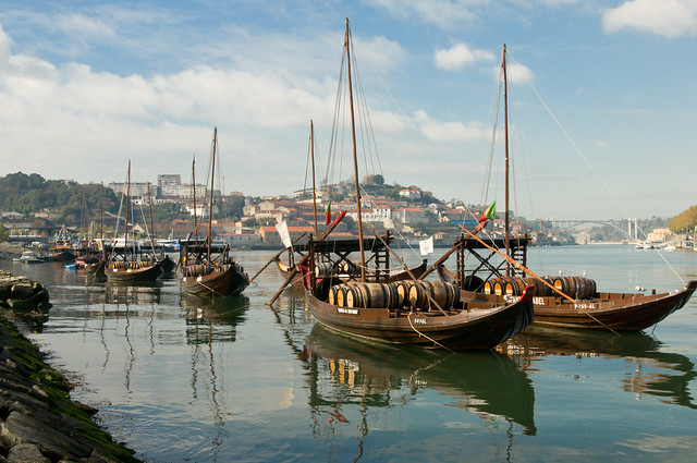 Rabelos , Traditional Port Shipping Boats at Vila Nova de Gaia (Porto) - Portugal