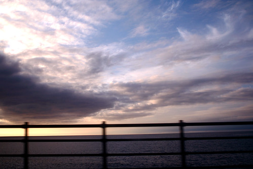 ocean pink blue sunset sea sky cloud japan hokkaido pretty driving 北海道 日本 railing paintinglike 道東 オホーツク goodfishiescom 82kmeofkitami okhostsk