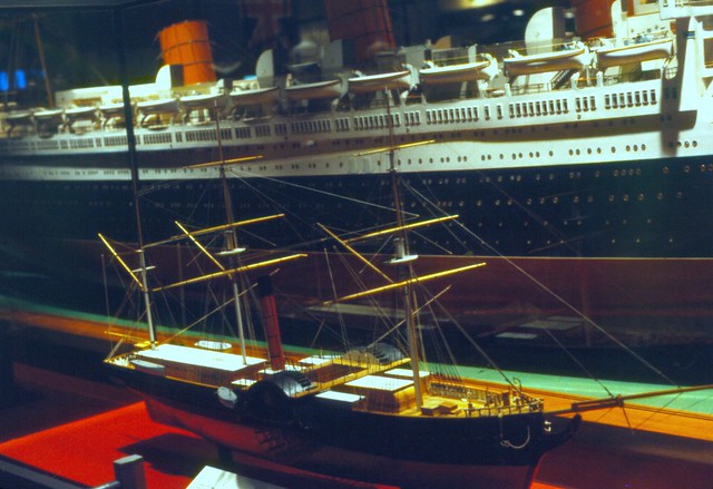 Ship models, RMS Queen Mary, Long Beach, California