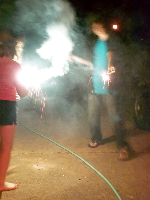 Isabella and Felix With Sparklers