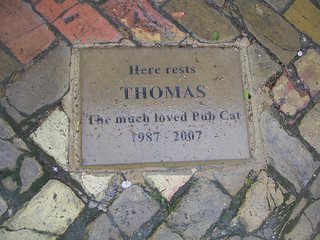 Plaque at the Five Bells Wakes Colne to Bures You have to walk over Thomas to get in the pub