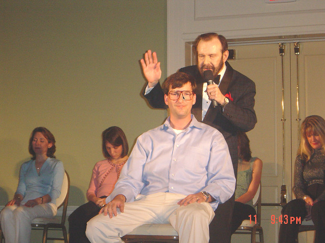 Stage Hypnotist Harrison Smith & Hypnotized Volunteer