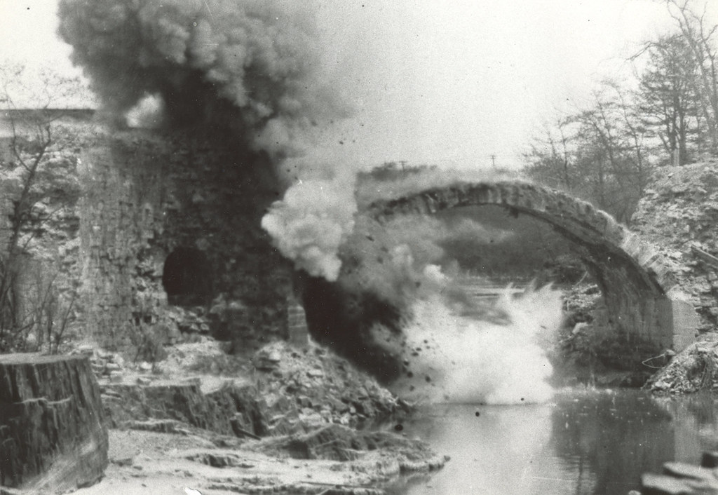 Dynamiting the Morris Canal Aqueduct, Little Falls, NJ, 1925
