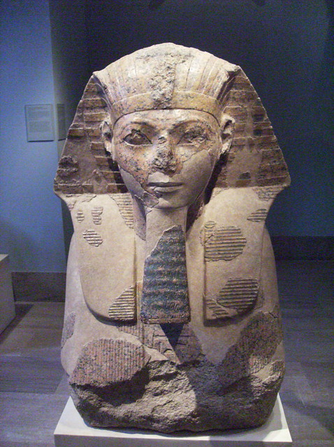 Head and Shoulders of a Sphinx of Hatshepsut (front view)
