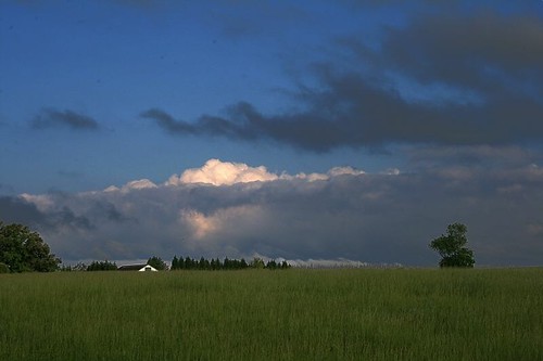sky field clouds durhamnc