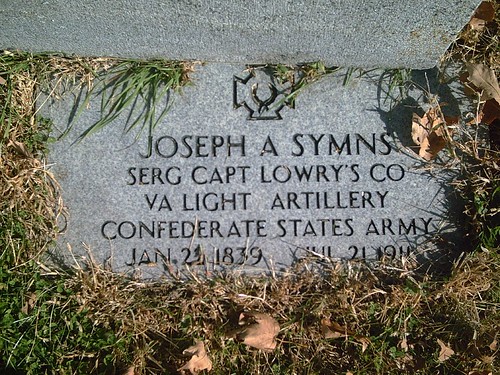 virginia hobby confederate civilwarveteran tombstonephoto josephasymns captlowryscovalightartillerycsa