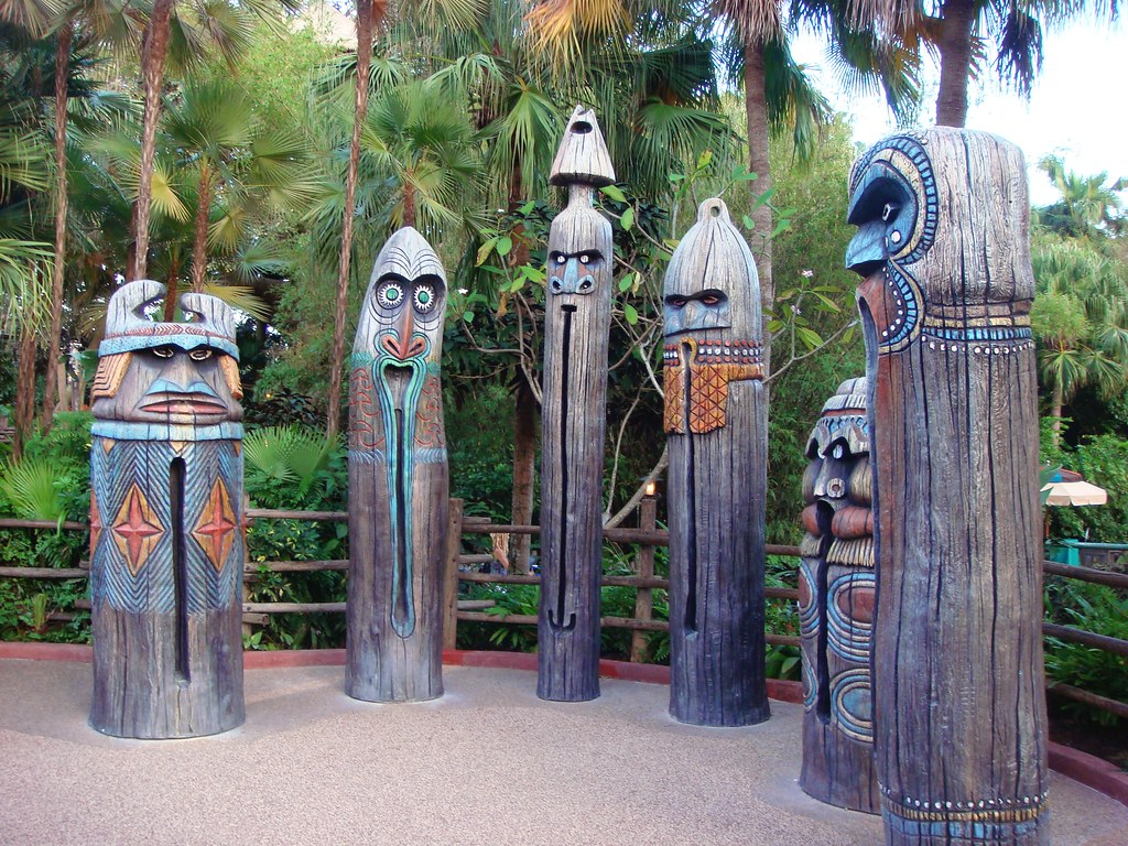 Wacky Totems | ADVENTURELAND Go up to these wacky totems for… | Flickr