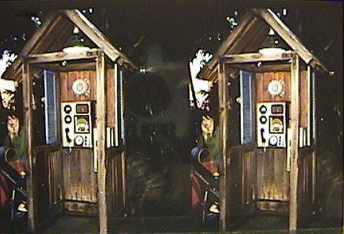 3D stereograph of Radio Payphone, Out of Service, Formerly at  Queue area, Indiana Jones™ Adventure - Temple of the Forbidden Eye, Adventureland, Disneyland®, Anaheim, California