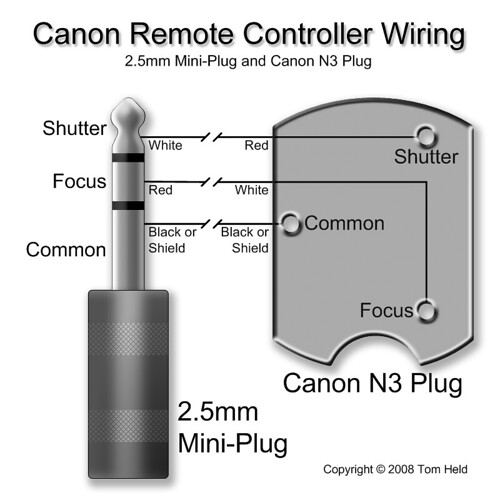 Canon Remote Controller Wiring (2.5mm mini-plug and N3 plu ... speakon wiring diagram 