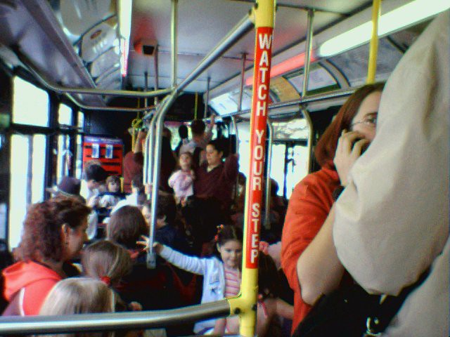 Crowded TriMet bus