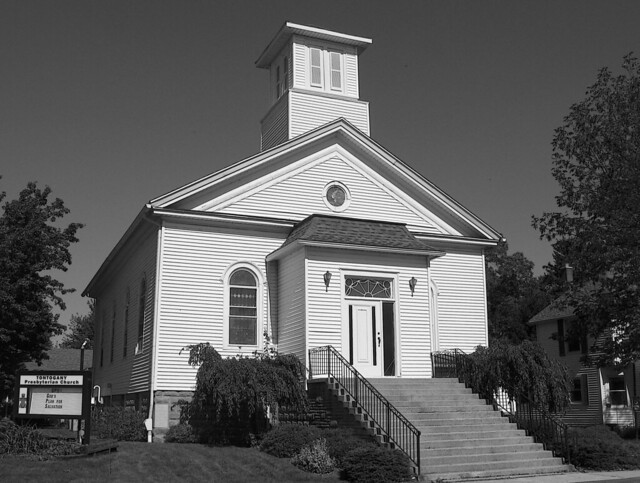 Presbyterian Church, Tontogany, Ohio (B&W)