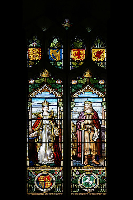 Memorial Window - Linking King Alfred and Queen Victoria