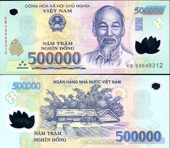 500 000 Dong Vietnam 2003-8, polymer Pick 124