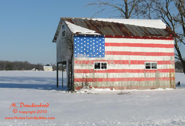 Barn with stars & stripes, southern Delaware