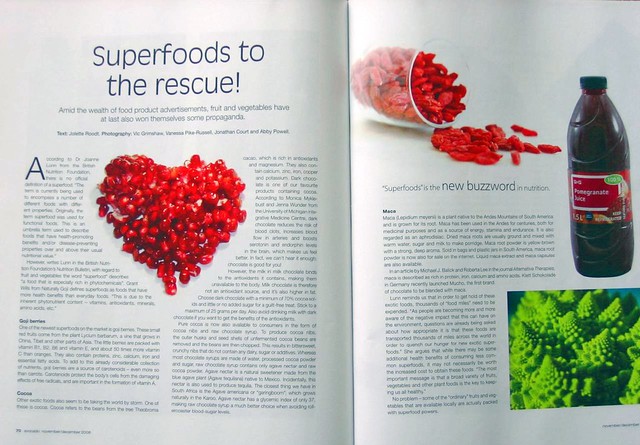 Pomegranate photo published in Avocado magazine