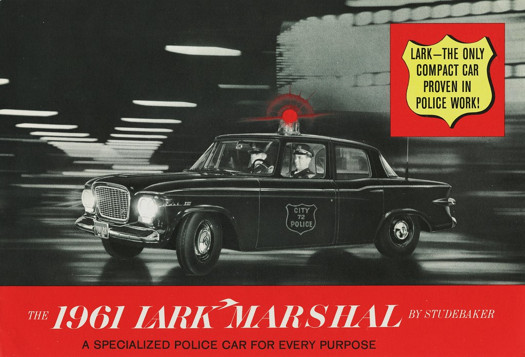 1961 Original Studebaker Lark Marshal Police Car Dealership Brochure 