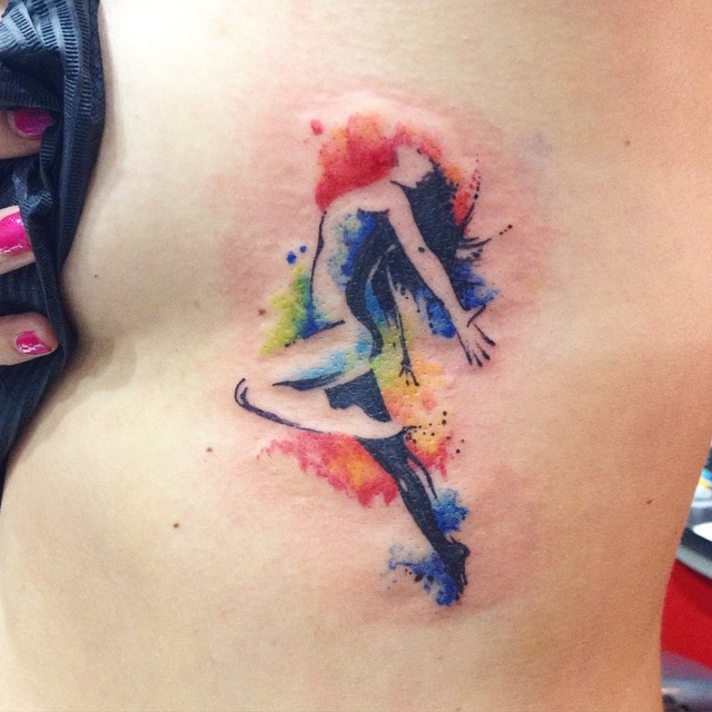 Watercolor dancer #tattoo
