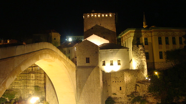 Old Bridge at night ,Mostar city