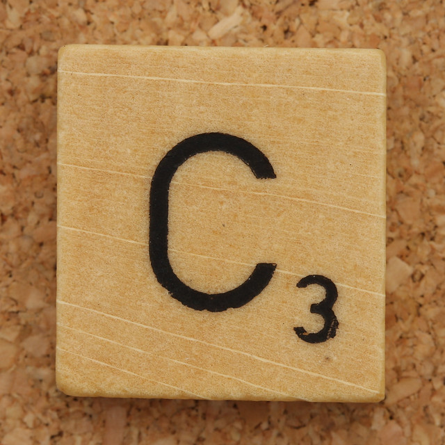Wood Scrabble Tile C