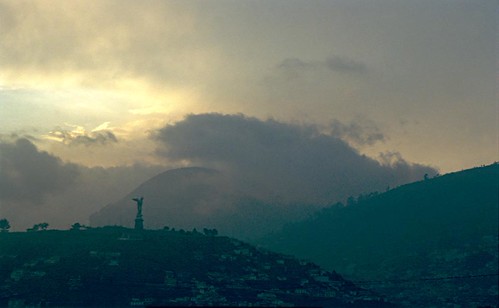el Panecillo by paulmaybee, El Panicillo. The view from our apartment in Quito was spectacular.2002 sunset quito ecuador pentax