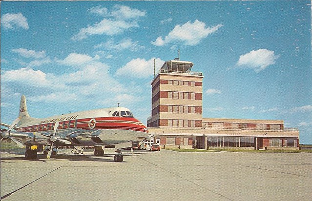Quebec City Airport (YQB) postcard - 1960's