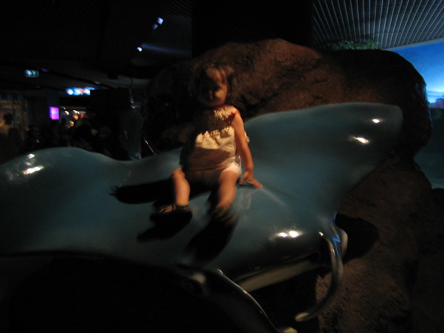 Aditi riding a manta ray