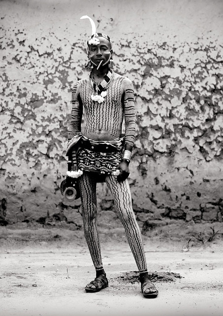 Hamar man with body painting, Turmi Ethiopia