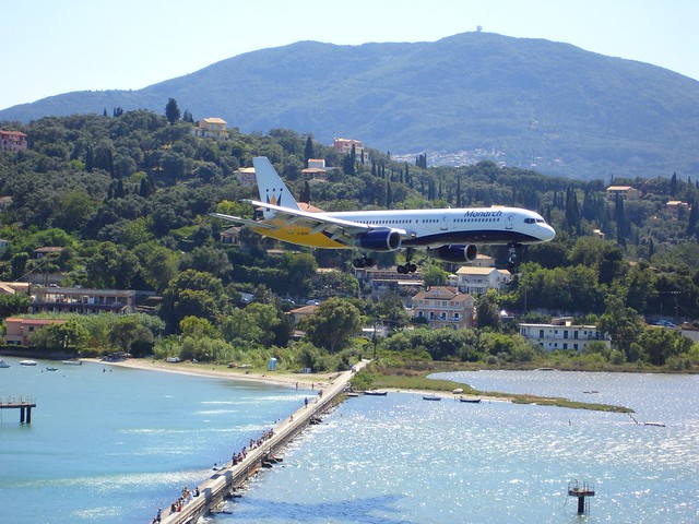 Monarch Airlines Boeing 757 Landing at Corfu Airport