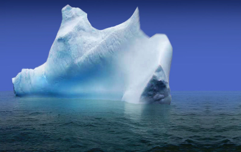 Icebergs, large and beautiful floting mass of ice