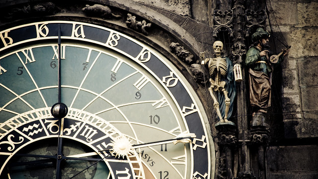 Astronomical Clock at the Staromestska radnice tower (Town Hall), Prague