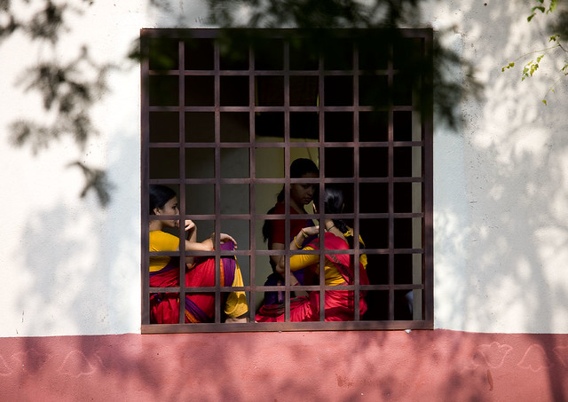 Girls at school dance - India