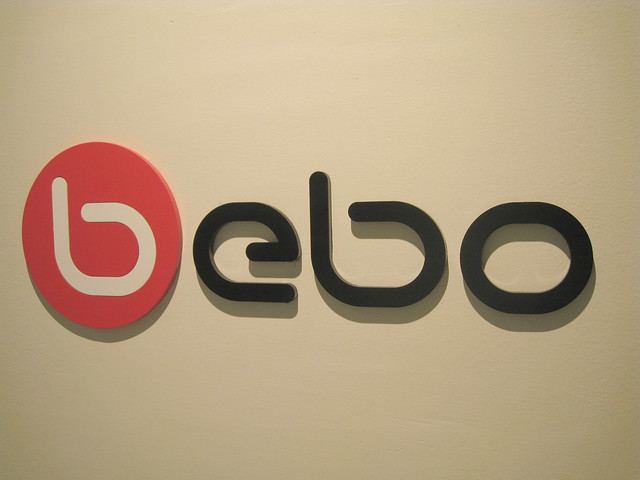 Bebo logo in elevator lobby