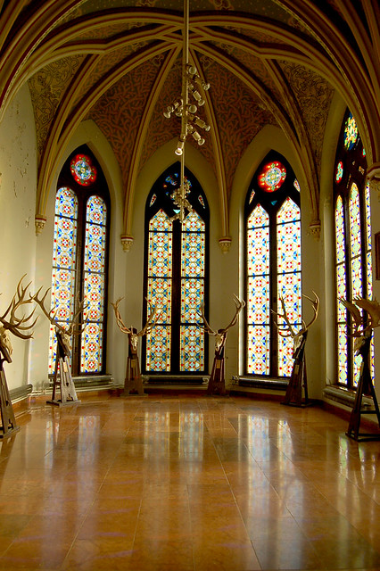Antlers and Stained Glass Windows