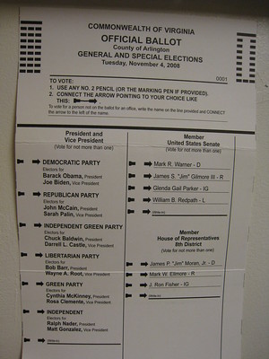 CC image Official Ballot by JC at Flickr