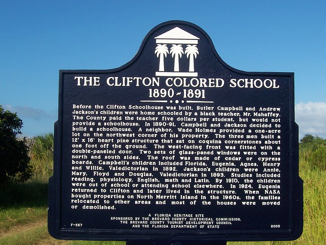 Colored School Historic Marker at the former site of Clifton